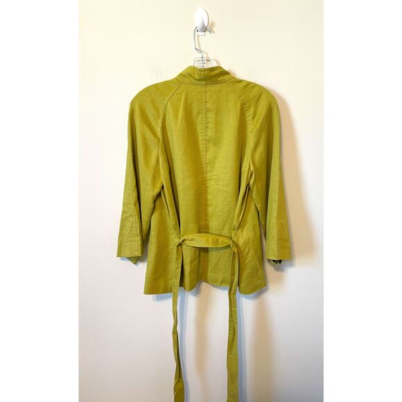 Talbots Collection Linen Wrap Jacket Green Size 6 - Picture 2 of 7